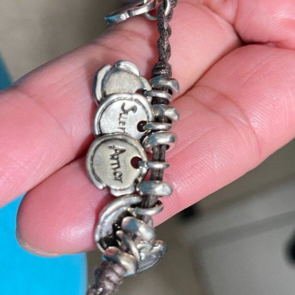 NWT Uno de 50 Long Multi Dangle Charms leather Silver plated long BOHO Necklace - Picture 8 of 12